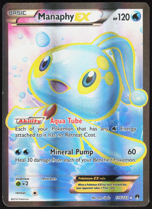MANAPHY EX 116/122 BREAKPOINT POKEMON ULTRA RARE LP