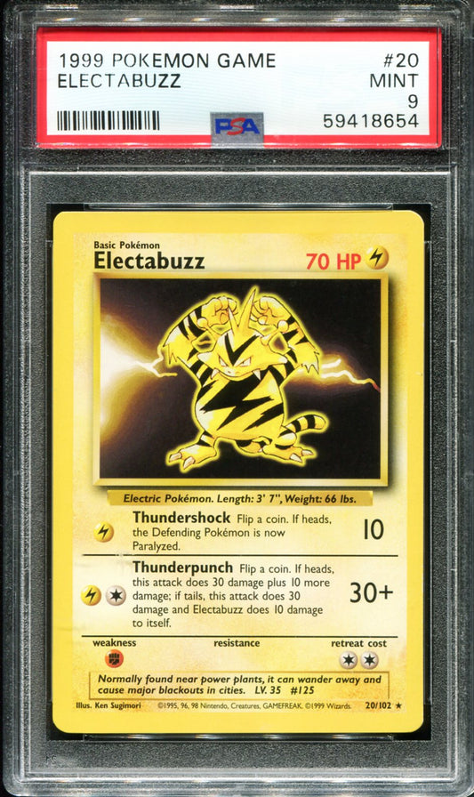 ELECTABUZZ 20/102 PSA 9 GAME POKEMON