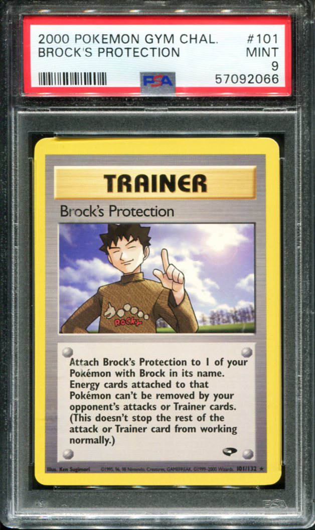 BROCK'S PROTECTION 101/132 PSA 9 GYM CHALLENGE POKEMON