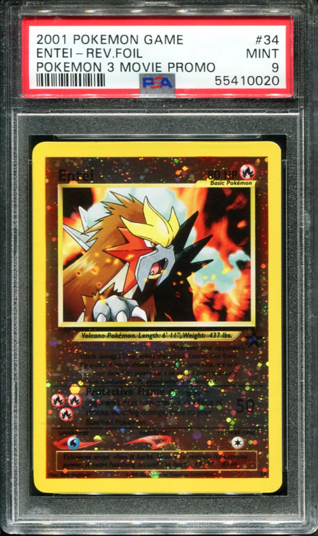 ENTEI REVERSE HOLO 34 PSA 9 POKEMON 3 MOVIE PROMO GAME MOVIE POKEMON