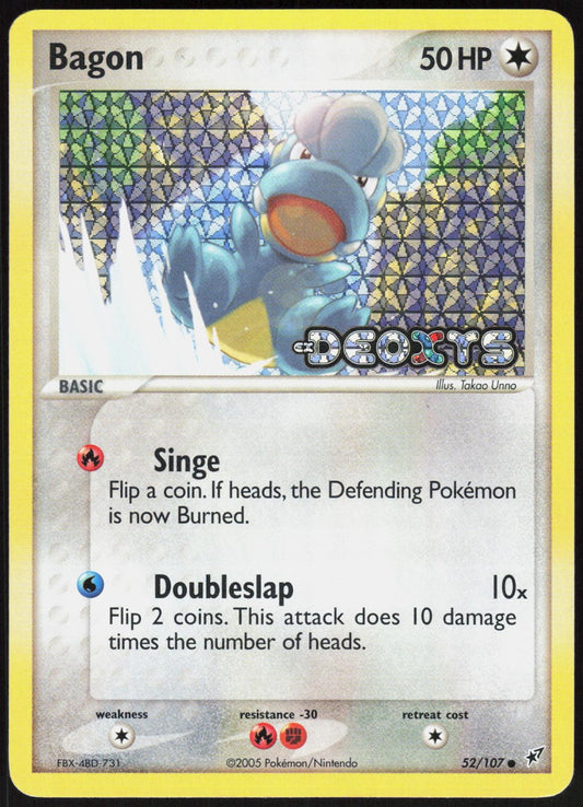 BAGON 52/107 DEOXYS POKEMON COMMON REVERSE HOLO MP