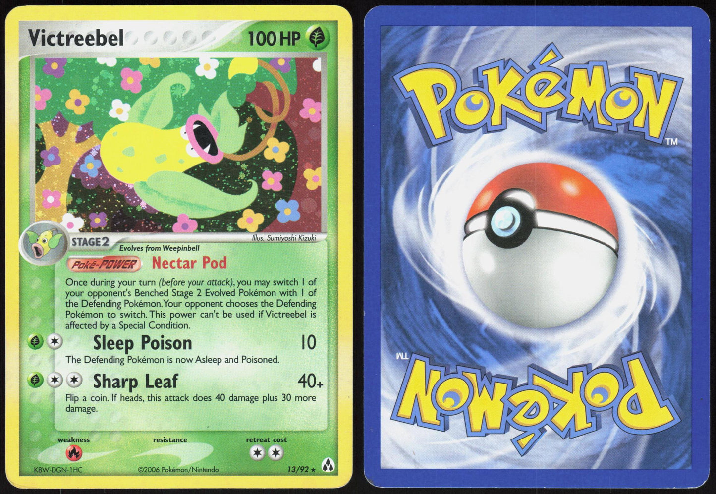 VICTREEBEL 13/92 LEGEND MAKER POKEMON RARE HOLO LP