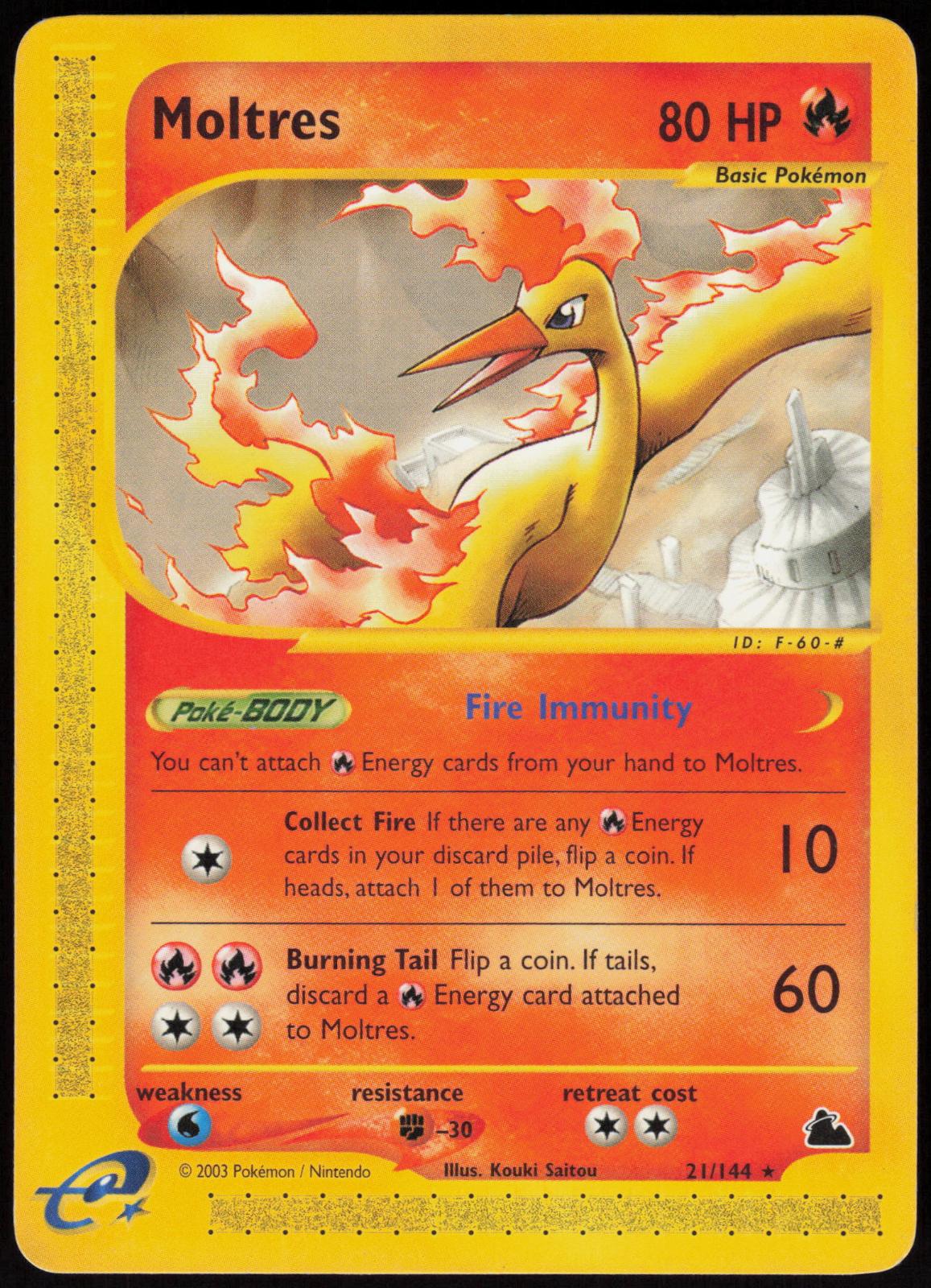 MOLTRES 21/144 SKYRIDGE POKEMON RARE LP