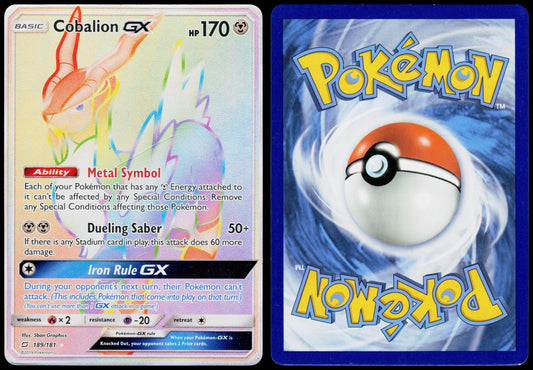 POKEMON COBALION GX 189/181 TEAM UP RAINBOW RARE