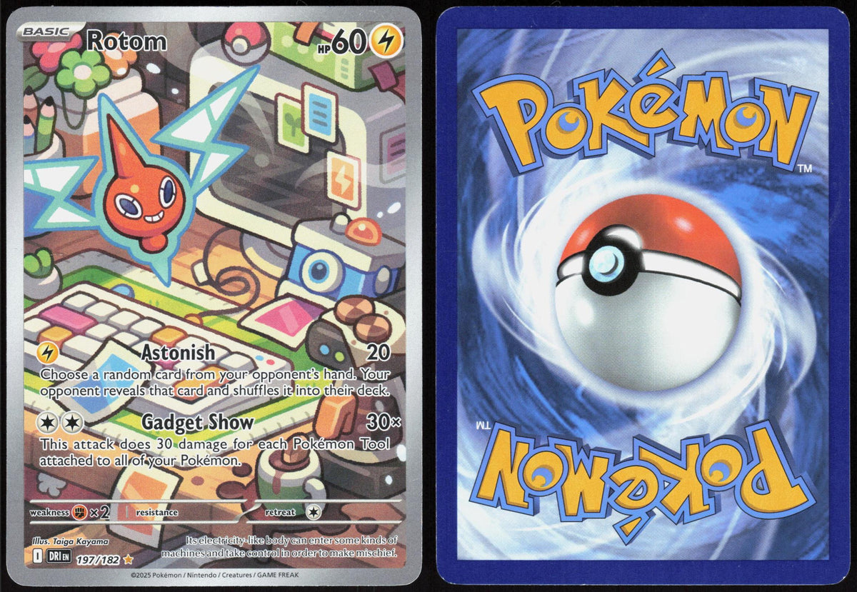 ROTOM 197/182 DESTINED RIVALS POKEMON ILLUSTRATION RARE HOLO LP