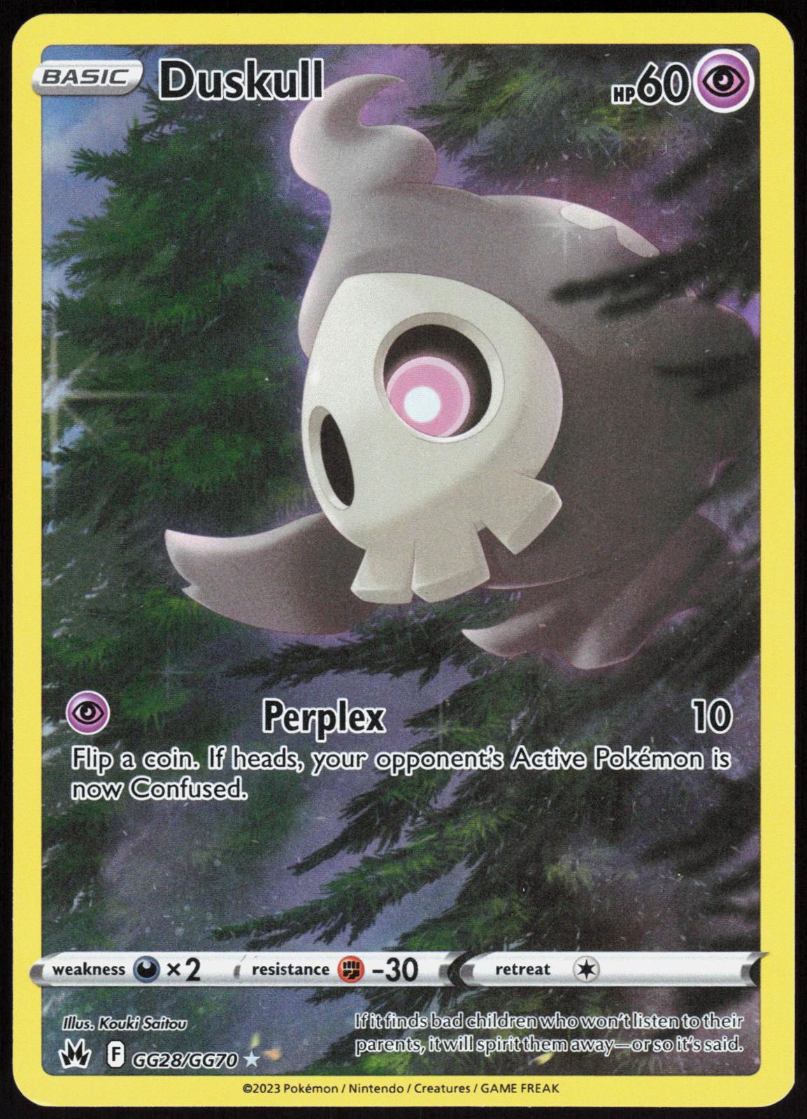 DUSKULL GG28/GG70 CROWN ZENITH GALARIAN GALLERY POKEMON HOLO LP