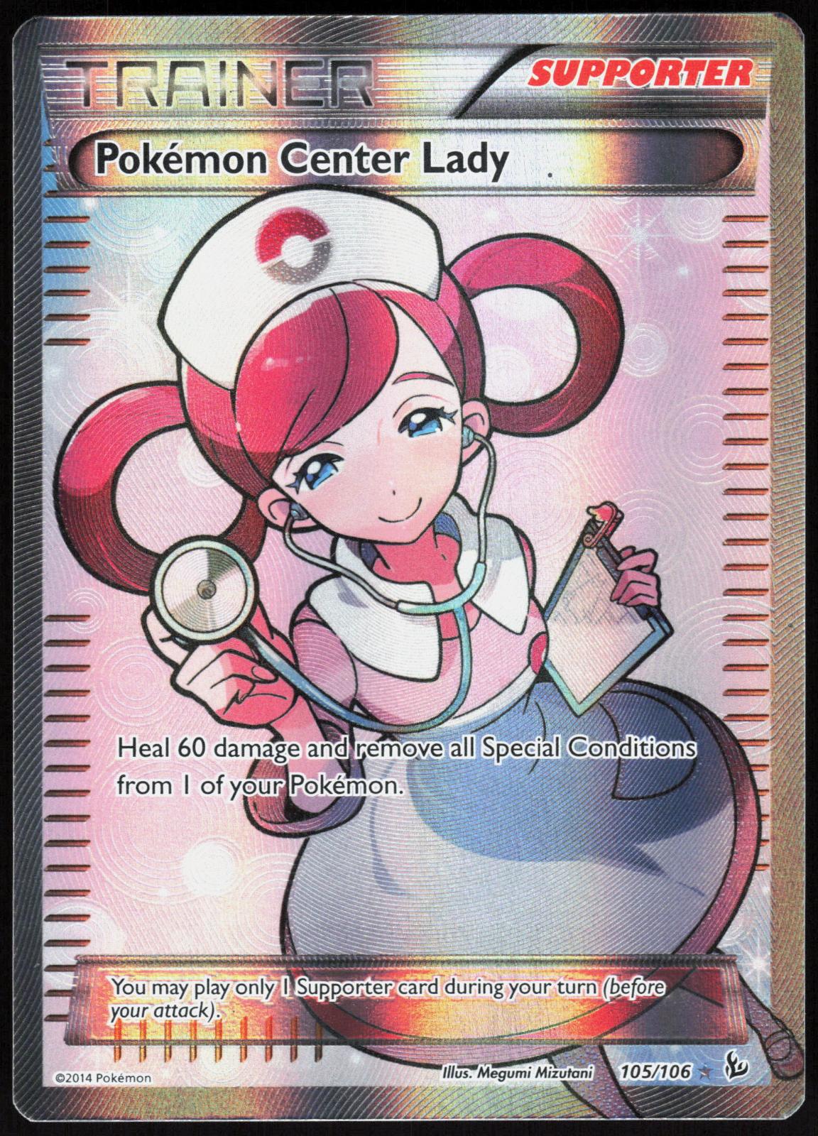 POKEMON CENTER LADY 105/106 FLASHFIRE POKEMON ULTRA RARE HOLO LP