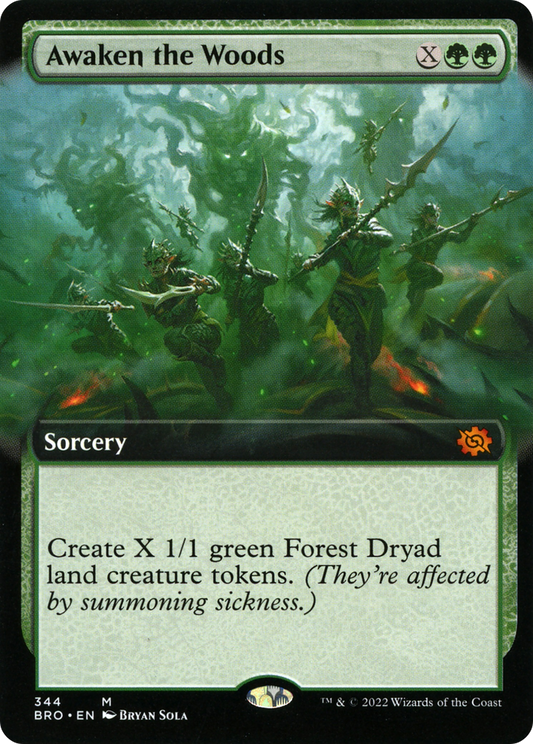MAGIC: THE GATHERING  - Awaken the Woods (Extended Art) (BRO-344) - The Brothers' War: (Extended Art) Foil