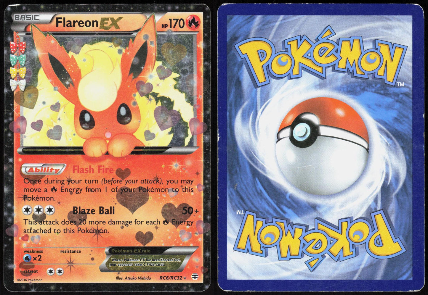FLAREON EX RC6/RC32 GENERATIONS POKEMON EX RARE HOLO HP