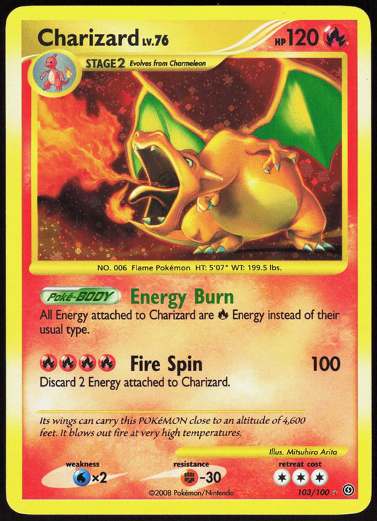 CHARIZARD 103/100 STORMFRONT POKEMON SECRET RARE HOLO LP