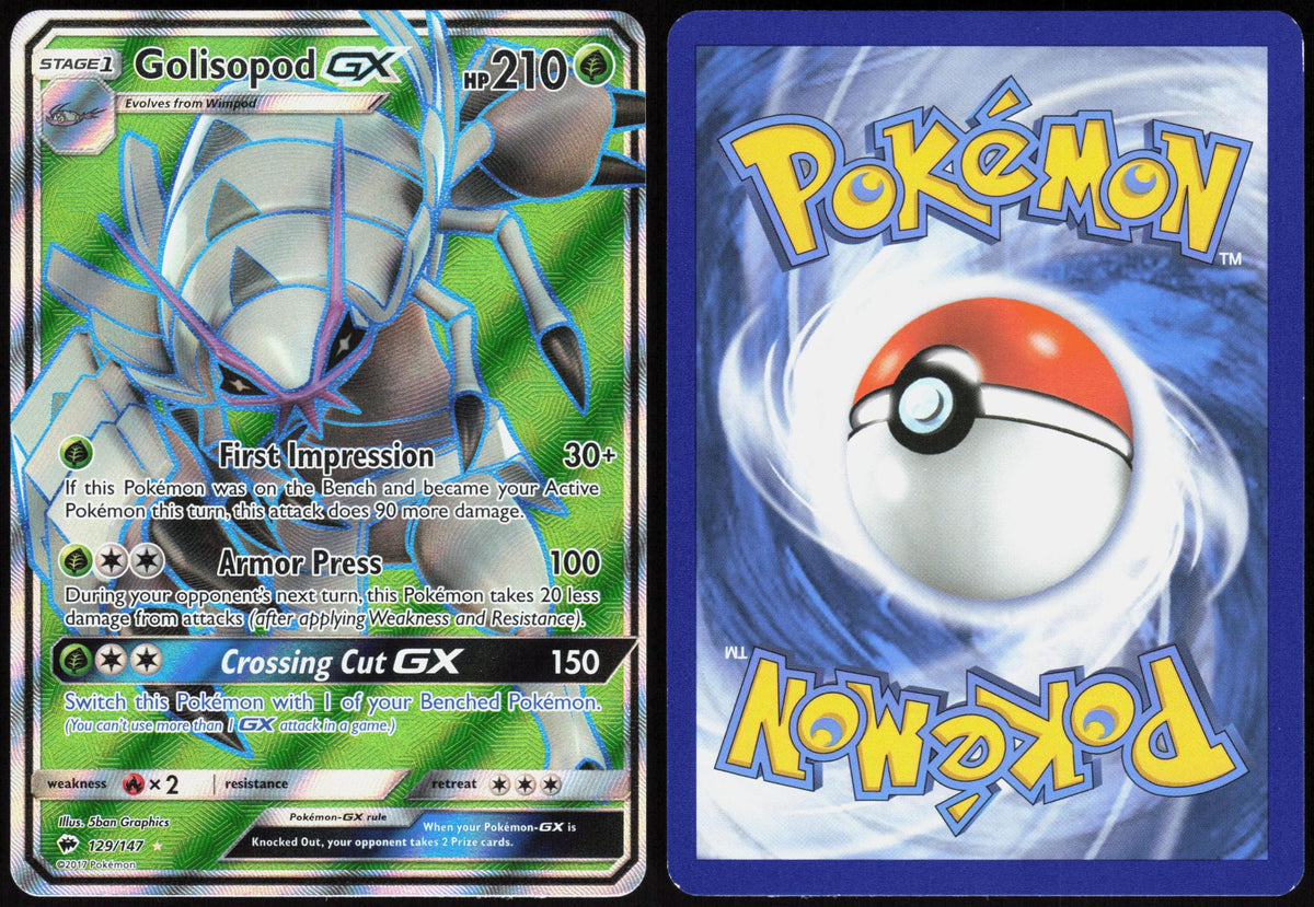 GOLISOPOD GX 129/147 BURNING SHADOWS POKEMON ULTRA RARE HOLO LP