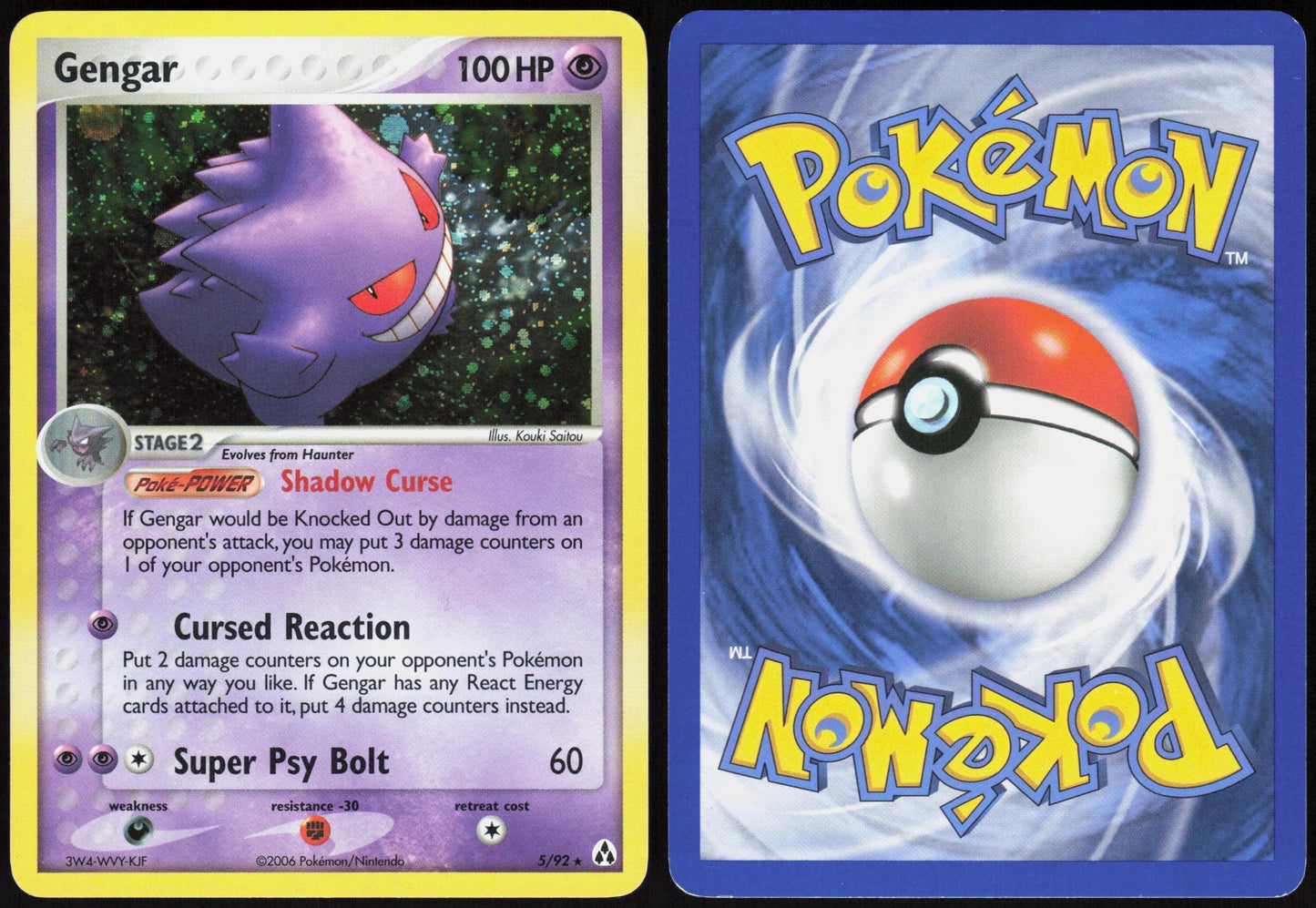 GENGAR 5/92 LEGEND MAKER POKEMON RARE HOLO LP