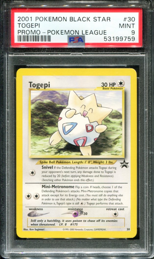 TOGEPI 30 PSA 9 POKEMON LEAGUE PROMO BLACK STAR POKEMON
