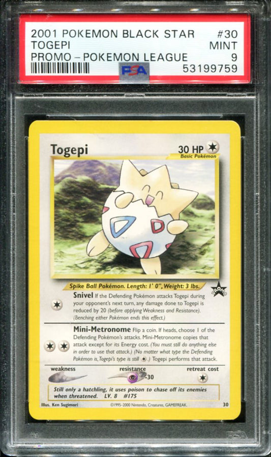 TOGEPI 30 PSA 9 POKEMON LEAGUE PROMO BLACK STAR POKEMON