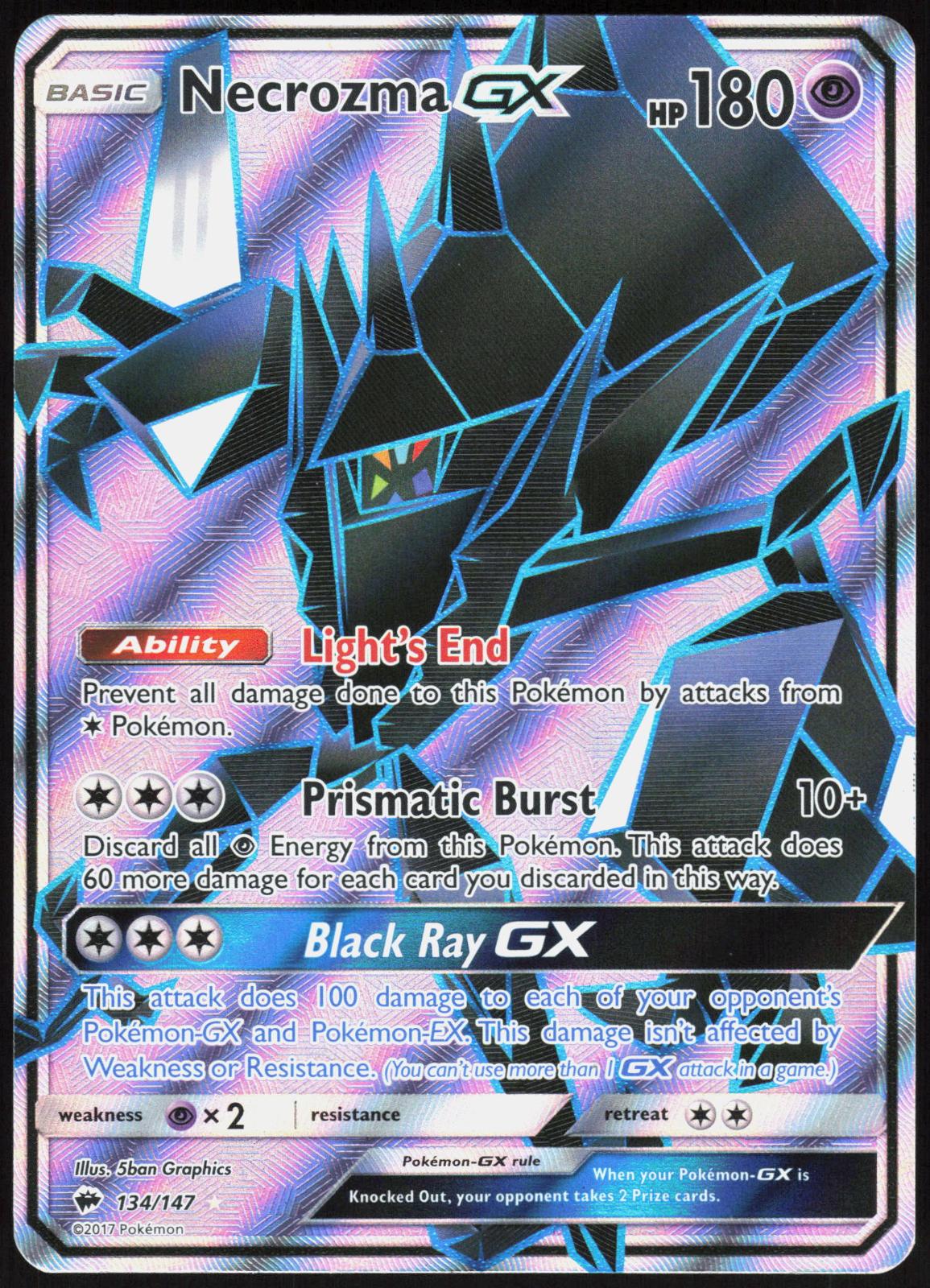 NECROZMA GX 134/147 BURNING SHADOWS POKEMON ULTRA RARE LP