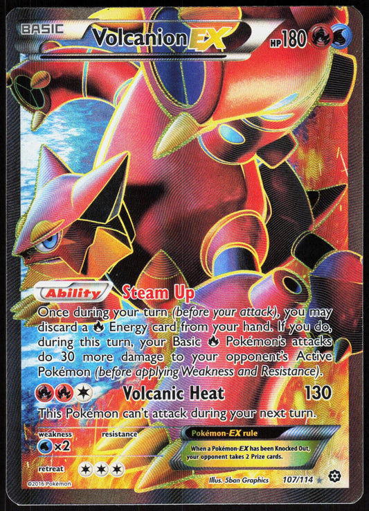 VOLCANION EX 107/114 STEAM SIEGE POKEMON ULTRA RARE HOLO HP