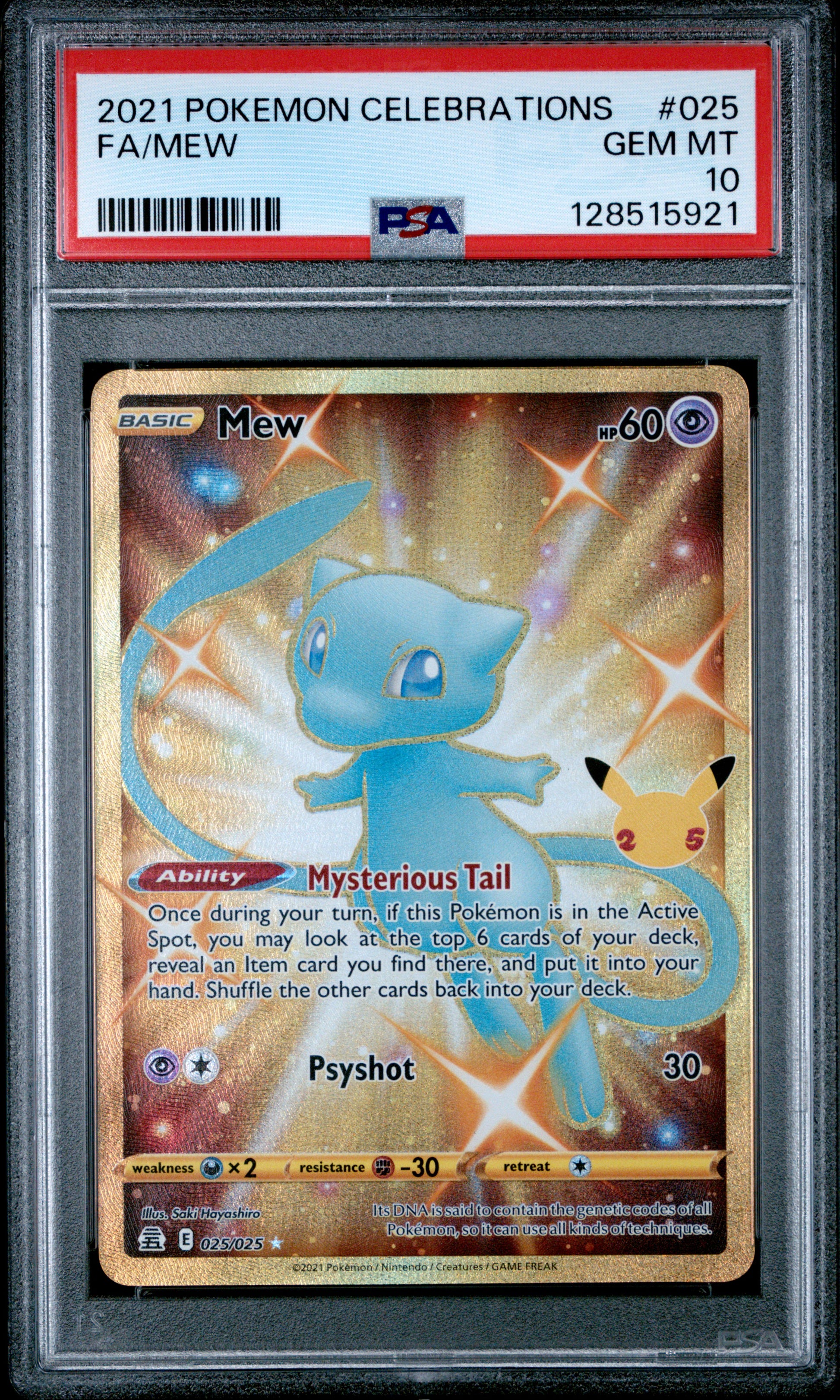 MEW 025 PSA 10 CELEBRATIONS POKEMON