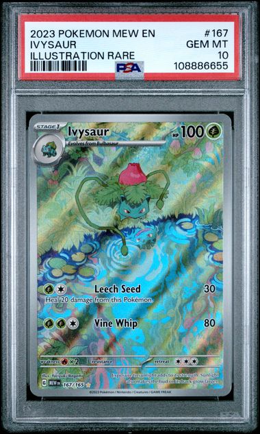 POKEMON TCG - IVYSAUR 167/165 POKEMON PSA 10 151 ILLUSTRATION RARE