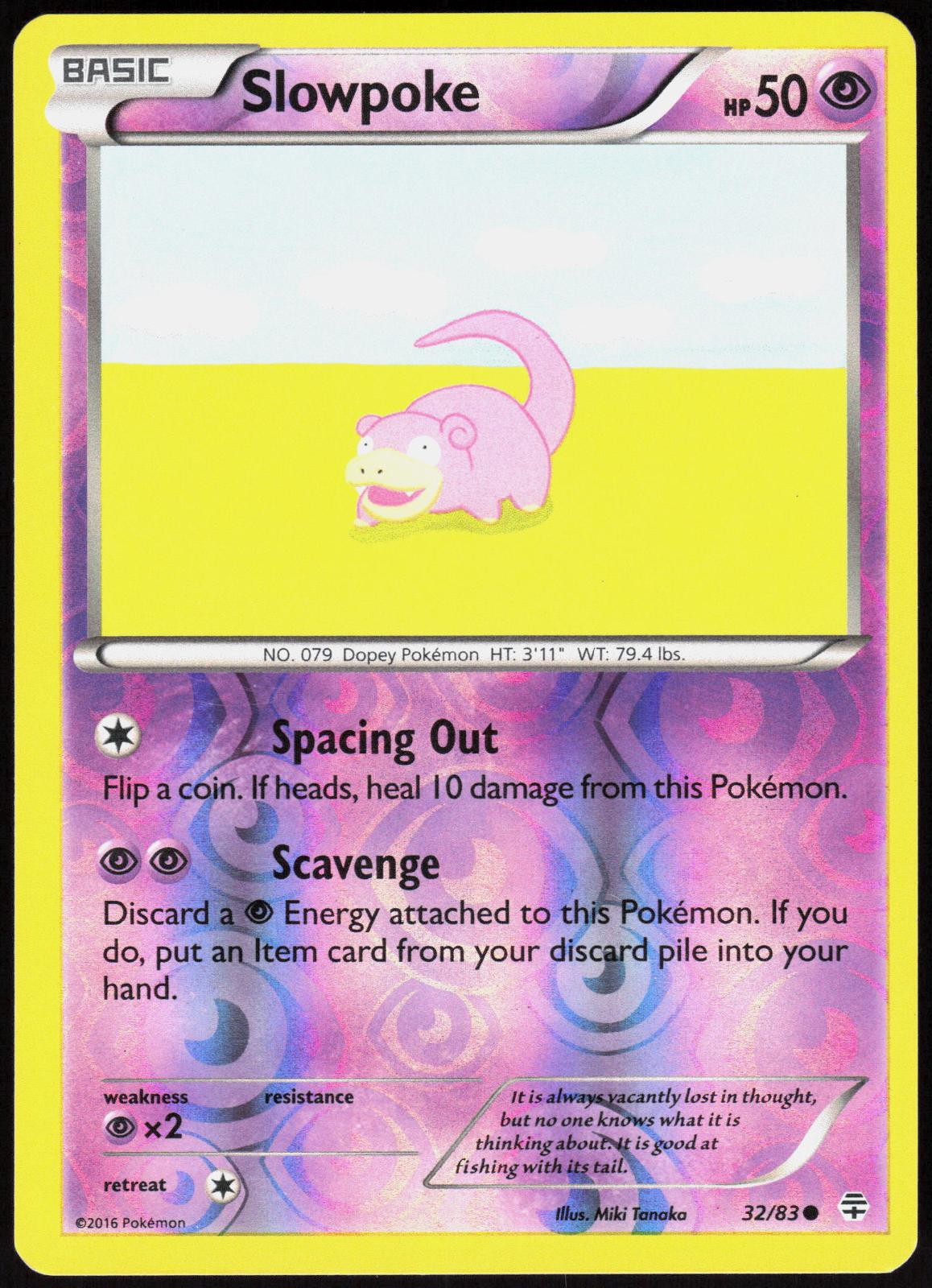 SLOWPOKE 32/83 GENERATIONS POKEMON COMMON REVERSE HOLO LP
