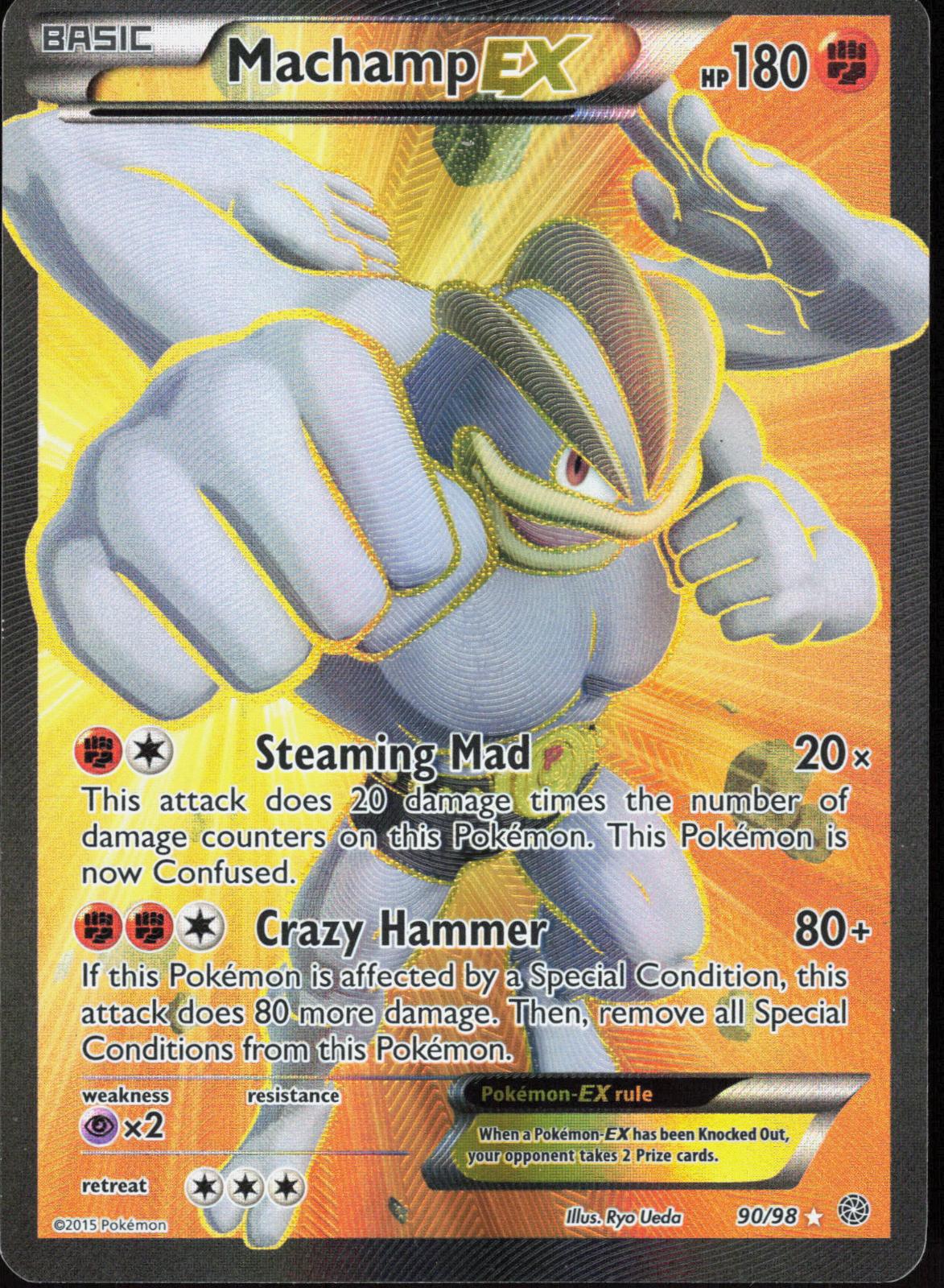 MACHAMP EX 90/98 ANCIENT ORIGINS POKEMON ULTRA RARE HOLO LP