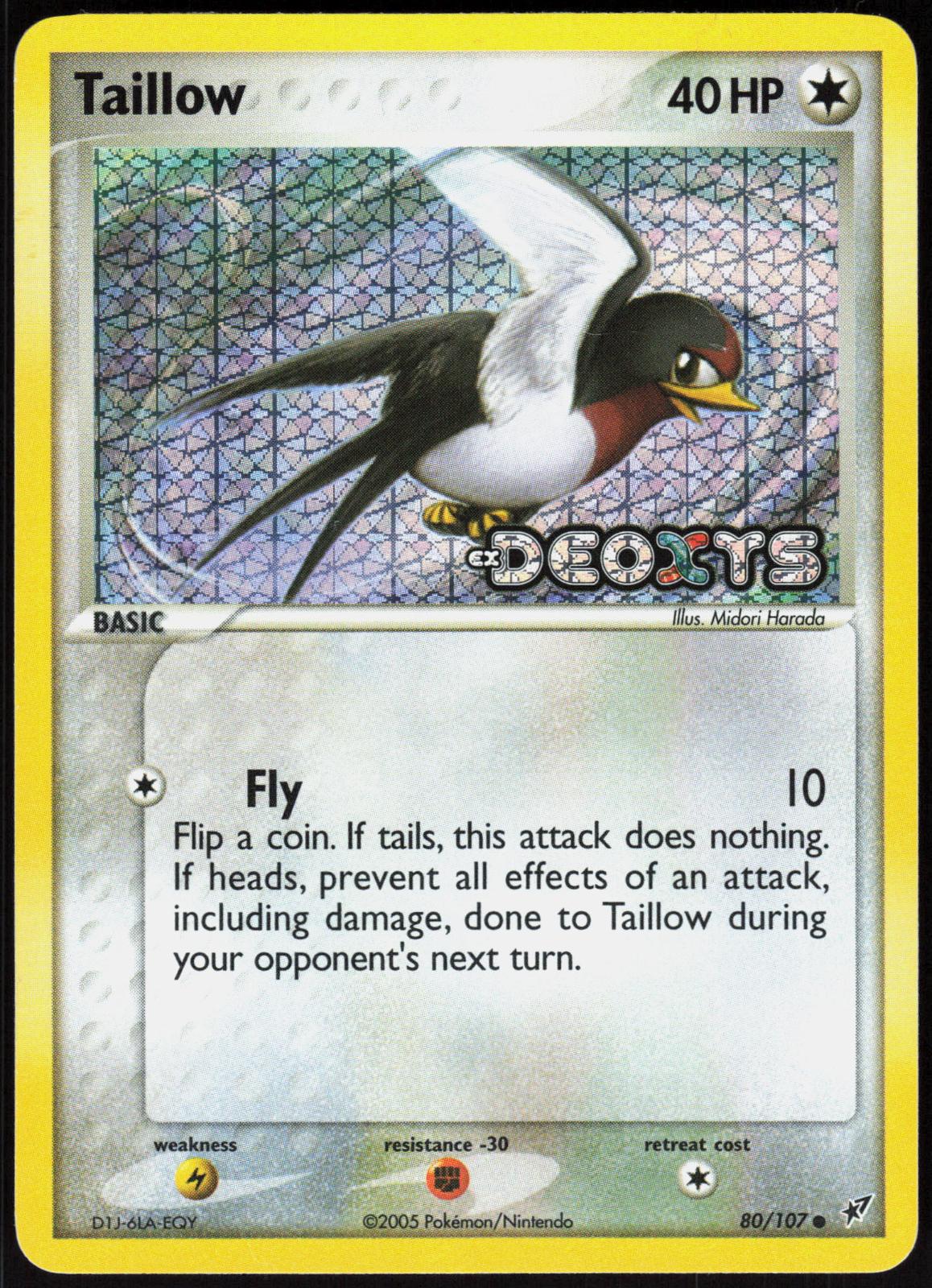 TAILLOW 80/107 DEOXYS POKEMON COMMON REVERSE HOLO LP