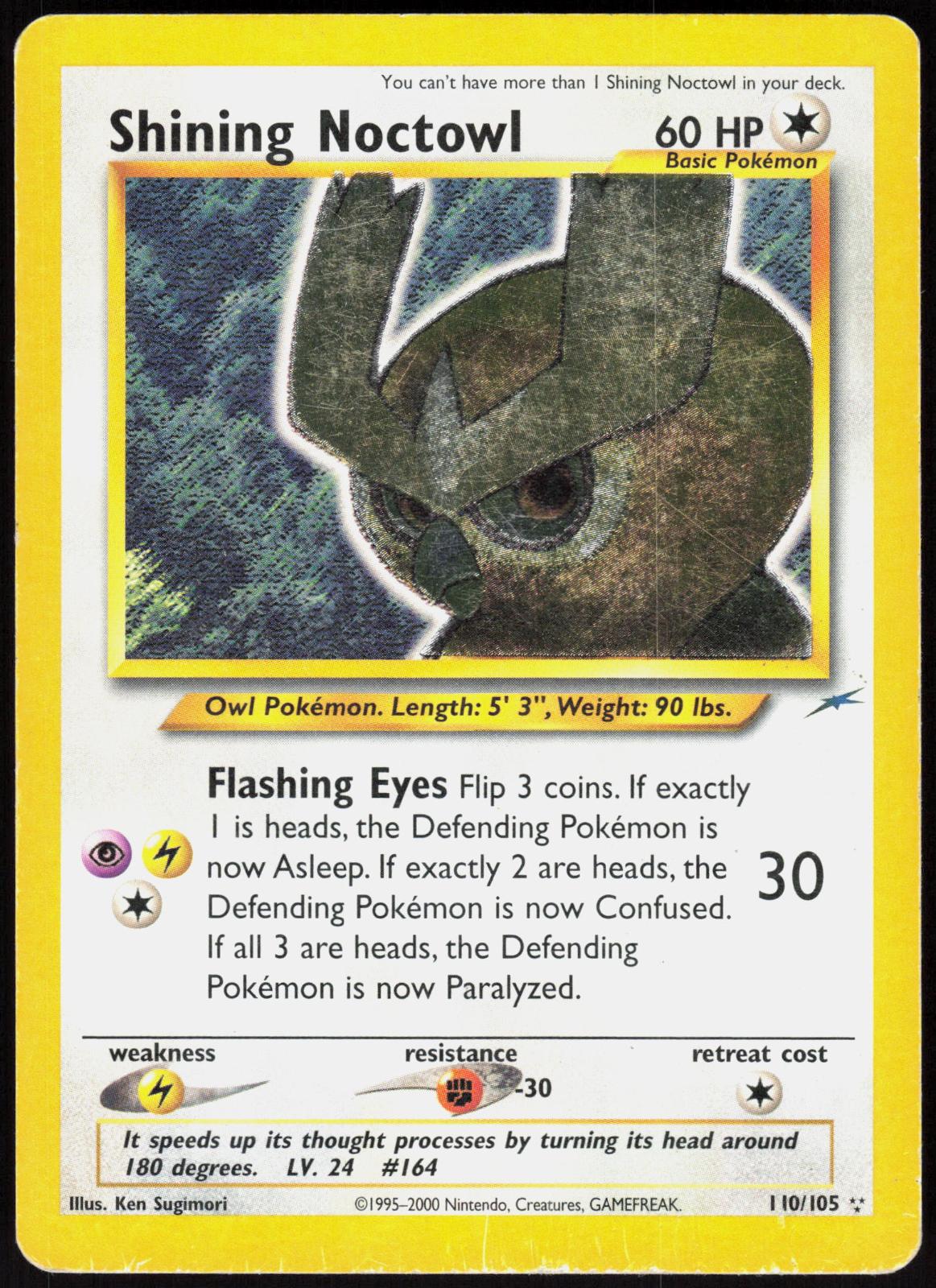SHINING NOCTOWL 110/105 NEO DESTINY POKEMON RARE SHINING HP