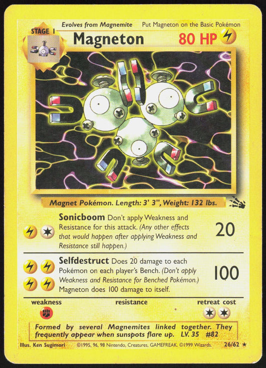 MAGNETON 26/62 FOSSIL POKEMON RARE UNLIMITED MP
