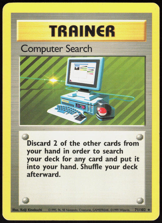 COMPUTER SEARCH 71/102 BASE SET UNLIMITED POKEMON RARE LP