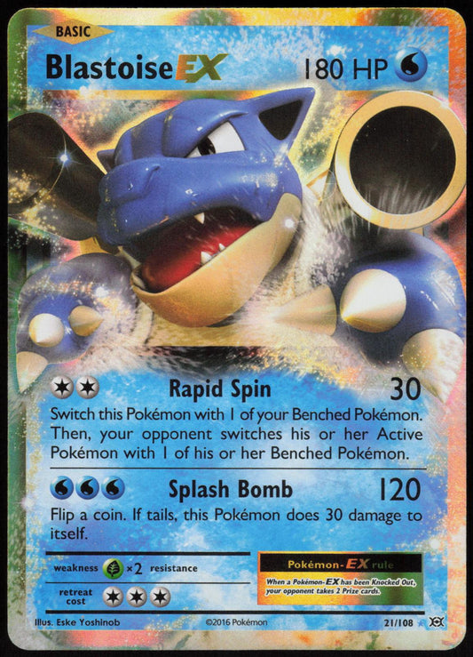 BLASTOISE EX 21/108 EVOLUTIONS POKEMON EX RARE HOLO NM