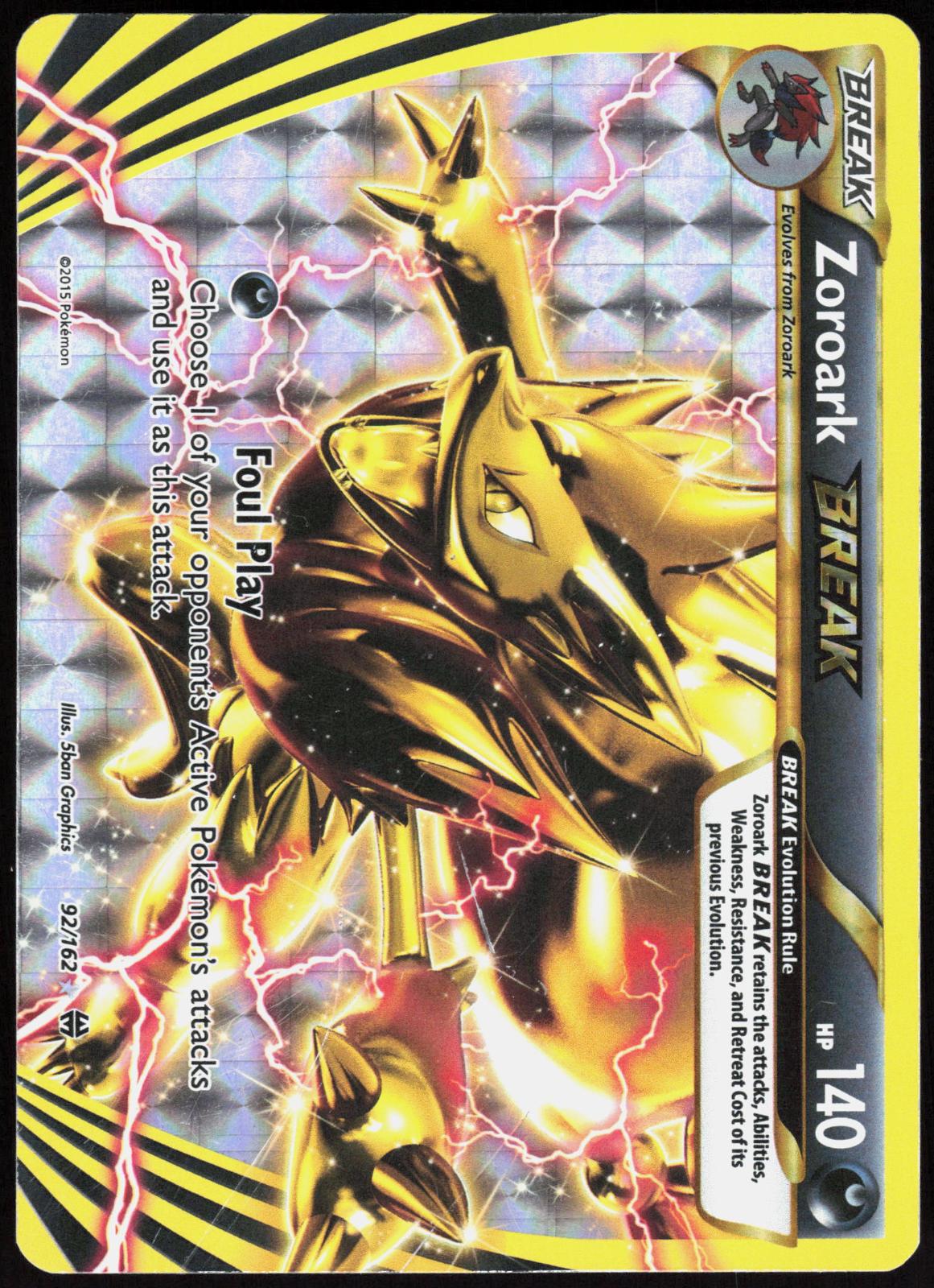 ZOROARK BREAK 92/162 BREAKTHROUGH POKEMON BREAK HOLO LP