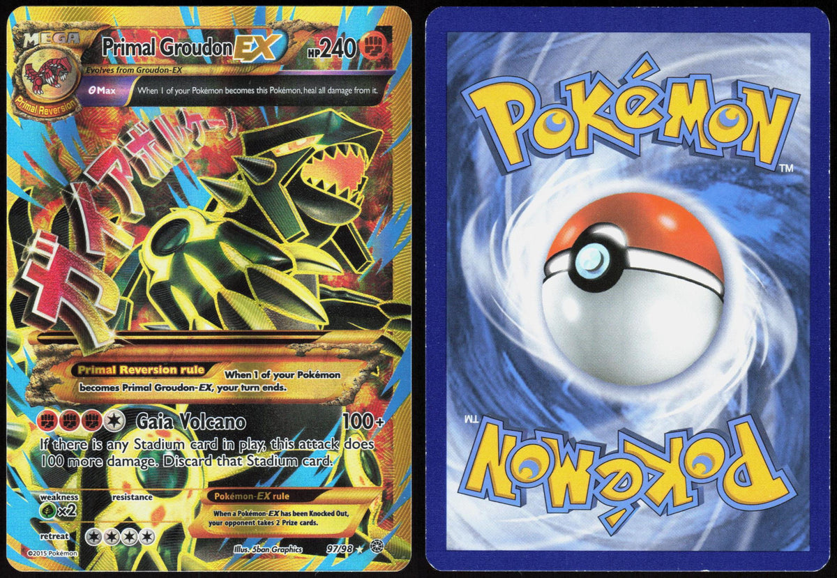 PRIMAL GROUDON EX 97/98 ANCIENT ORIGINS POKEMON SECRET RARE HOLO LP