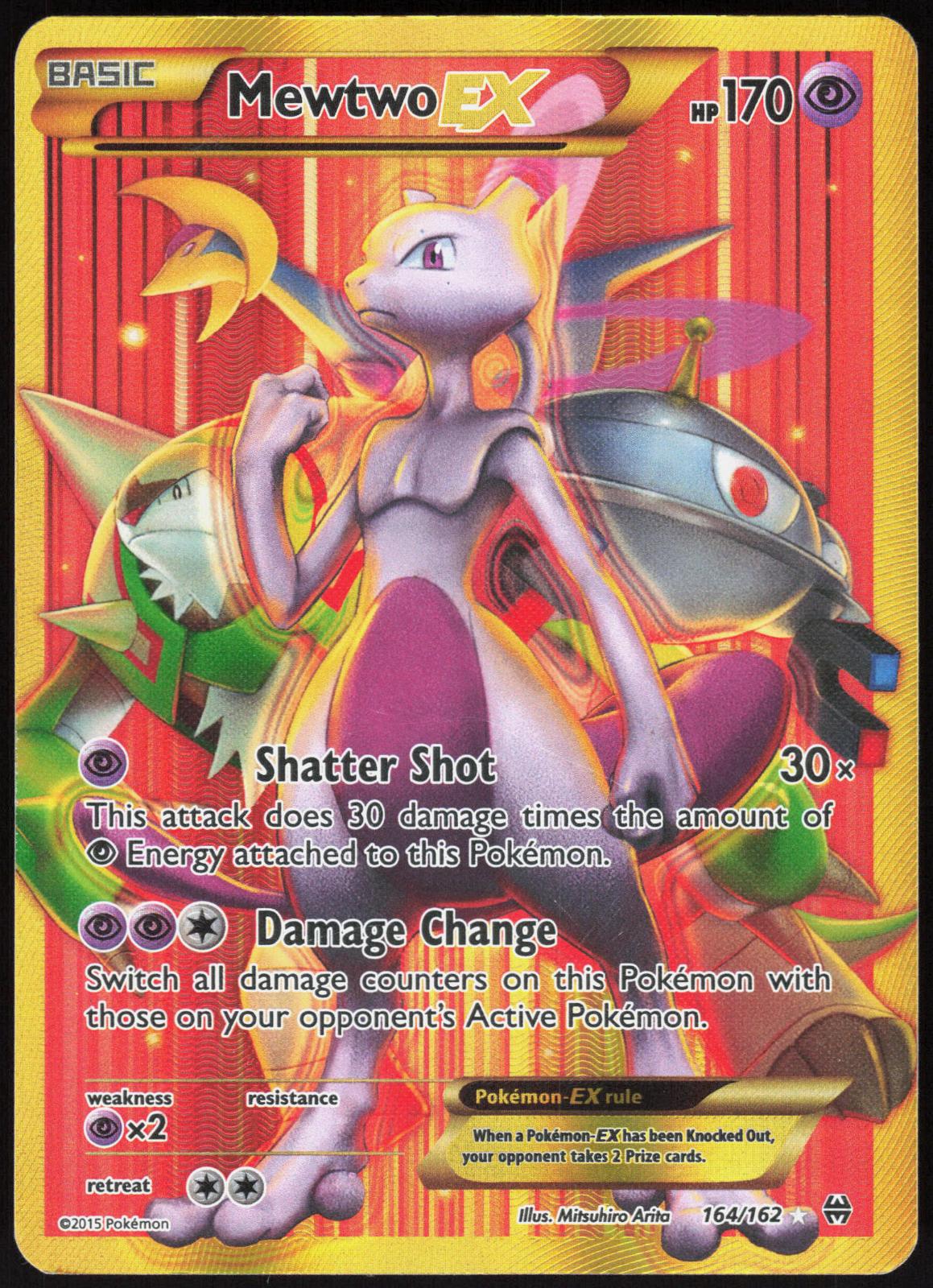 MEWTWO EX 164/162 BREAKTHROUGH POKEMON SECRET RARE MP