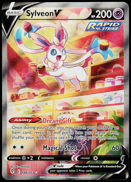 SYLVEON V 184/203 EVOLVING SKIES ULTRA RARE HP