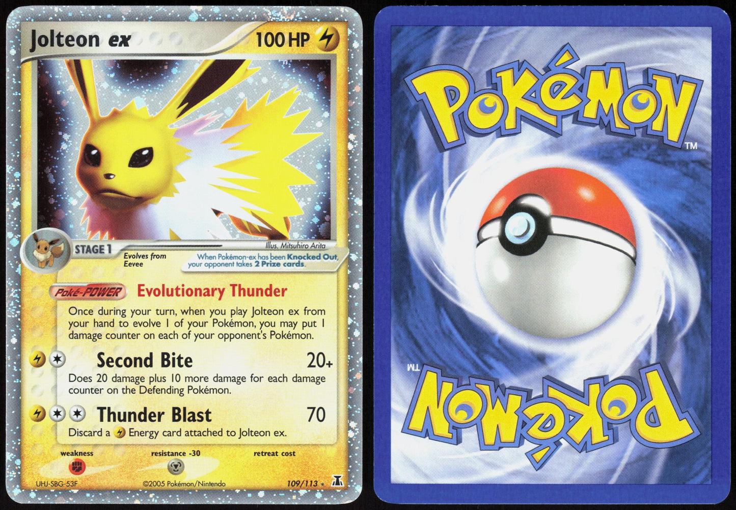 JOLTEON EX 109/113 DELTA SPECIES POKEMON EX RARE HOLO LP