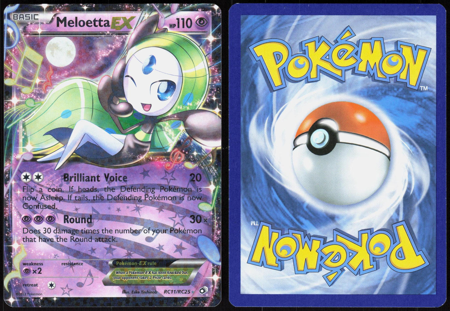 MELOETTA EX RC11/RC25 LEGENDARY TREASURES: RADIANT COLLECTION POKEMON HOLO LP