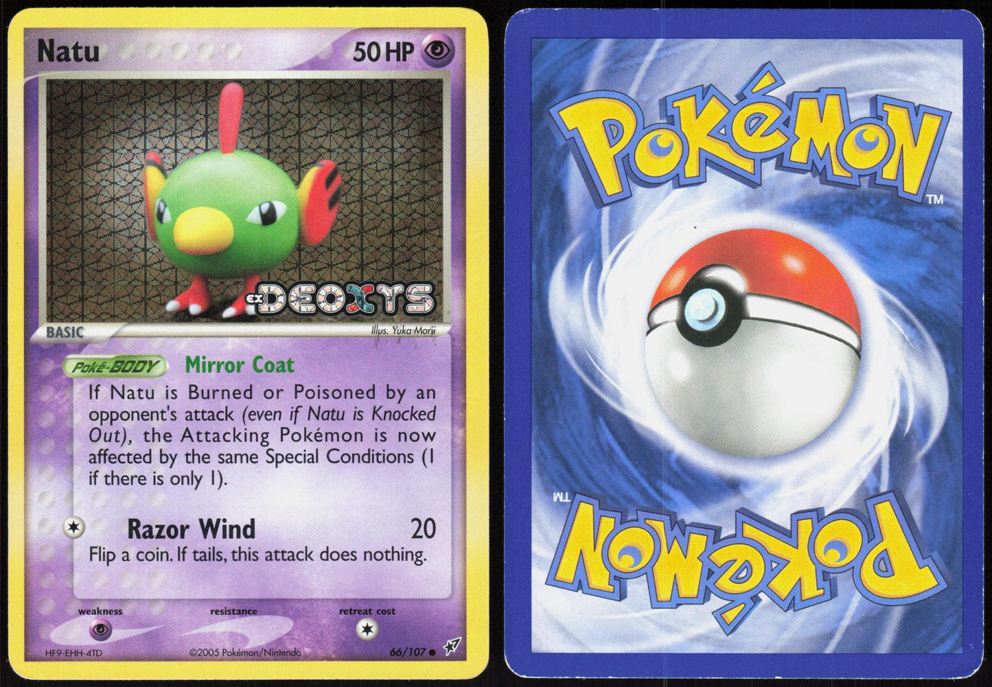 NATU 66/107 DEOXYS POKEMON COMMON REVERSE HOLO MP