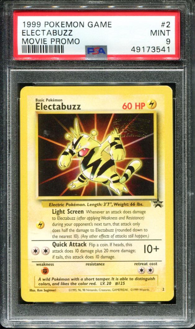 ELECTABUZZ 2/102 PSA 9 MOVIE PROMO GAME MOVIE POKEMON