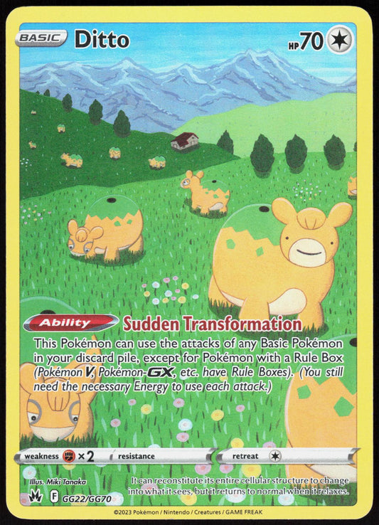 DITTO GG22/GG70 CROWN ZENITH GALARIAN GALLERY POKEMON HOLO LP