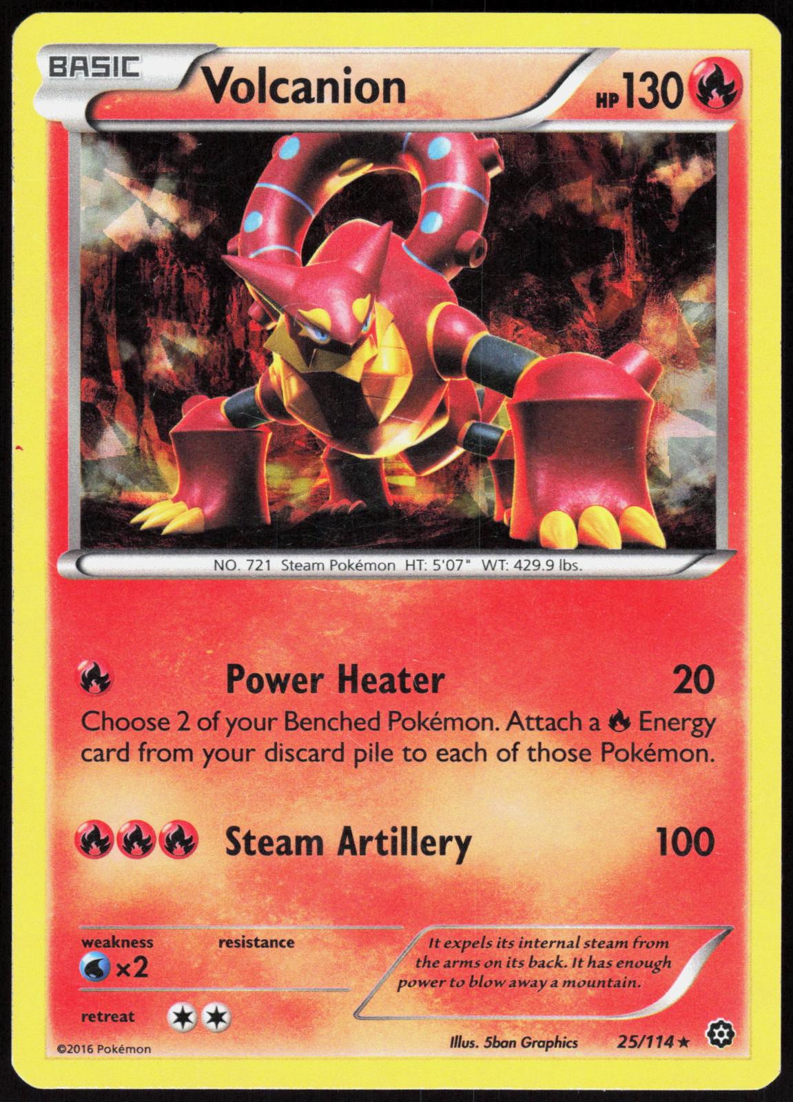VOLCANION (CRACKED ICE HOLO) 25/114 DECK EXCLUSIVES POKEMON HOLO RARE LP