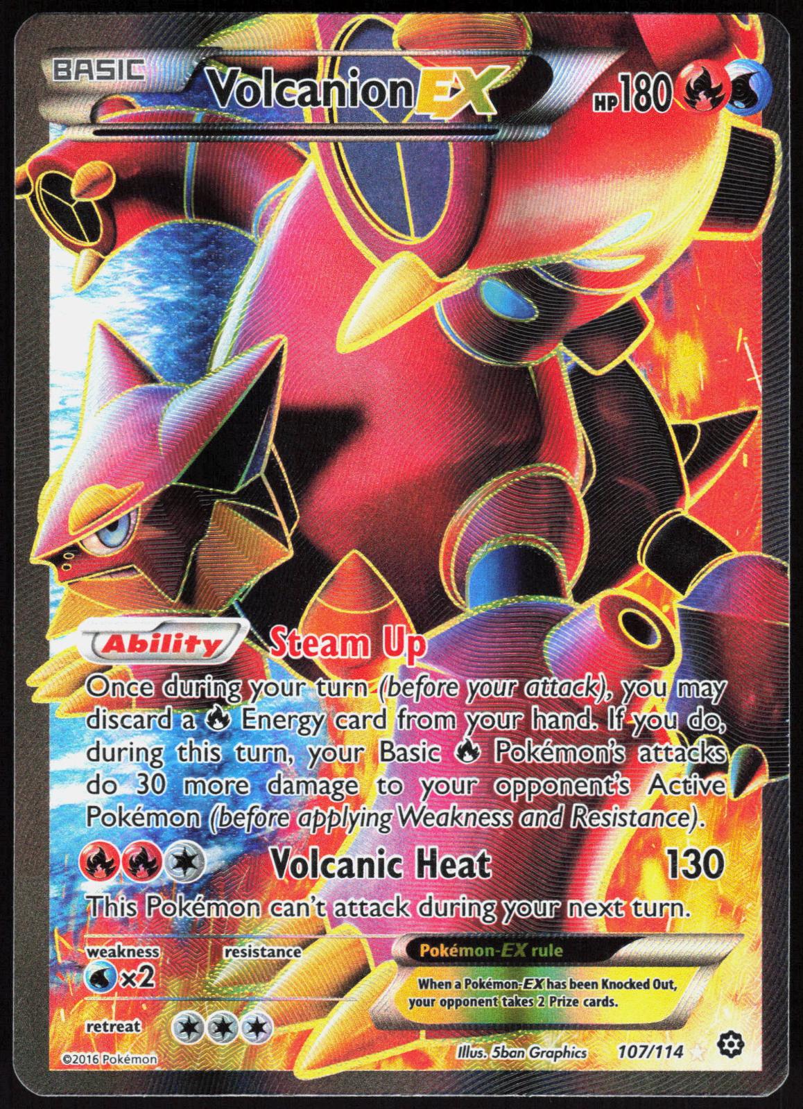 VOLCANION EX 107/114 STEAM SIEGE POKEMON ULTRA RARE HOLO NM