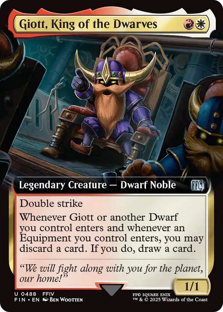 MAGIC: THE GATHERING  - Giott, King of the Dwarves (Extended Art) (FIN-488) - FINAL FANTASY: (Extended Art) Foil