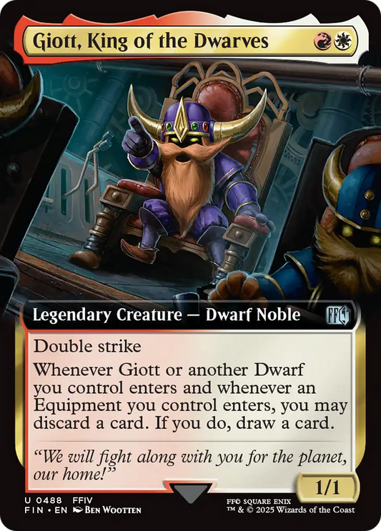 MAGIC: THE GATHERING  - Giott, King of the Dwarves (Extended Art) (FIN-488) - FINAL FANTASY: (Extended Art) Foil
