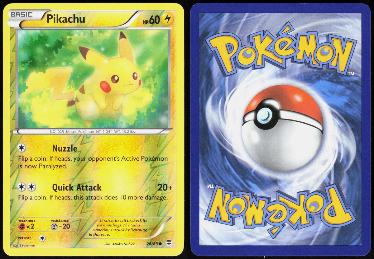 PIKACHU 26/83 GENERATIONS POKEMON COMMON REVERSE HOLO LP