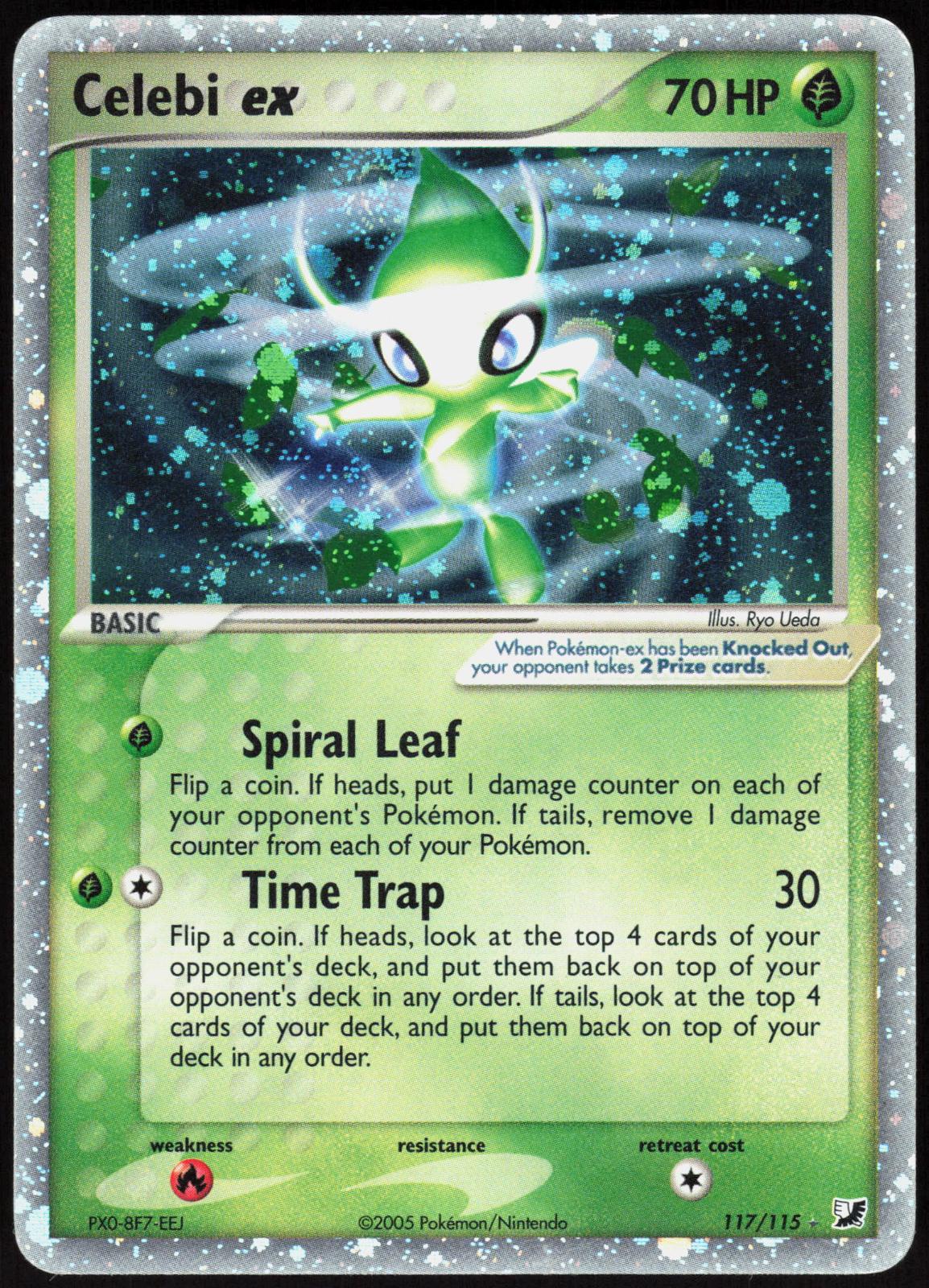 CELEBI EX 117/115 UNSEEN FORCES POKEMON SECRET RARE HOLO MP