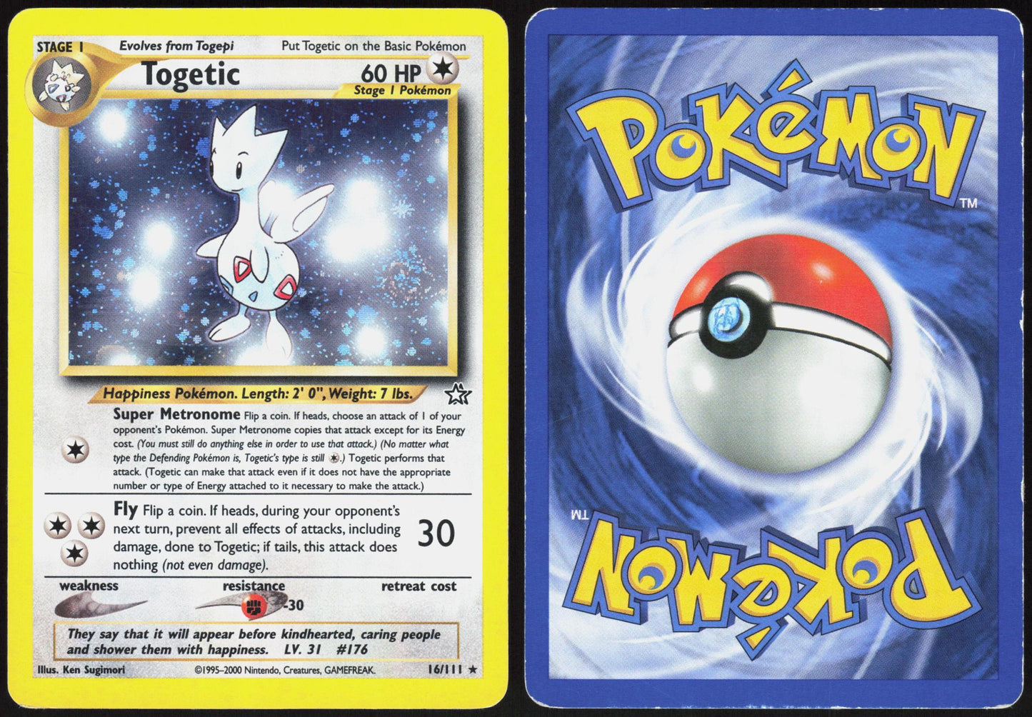 TOGETIC 16/111 NEO GENESIS POKEMON RARE UNLIMITED HOLO MP