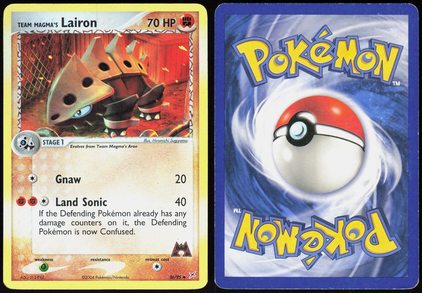 TEAM MAGMA'S LAIRON 36/95 TEAM MAGMA VS TEAM AQUA POKEMON REVERSE HOLO MP