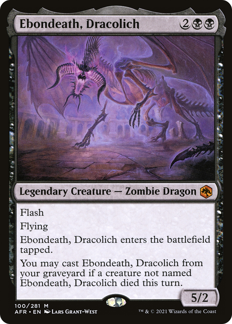 MAGIC: THE GATHERING  - Ebondeath, Dracolich (AFR-100) - Adventures in the Forgotten Realms