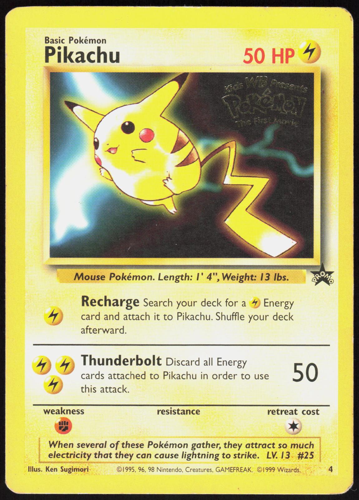 PIKACHU 4 WIZARDS BLACK STAR PROMOS POKEMON PROMO HP