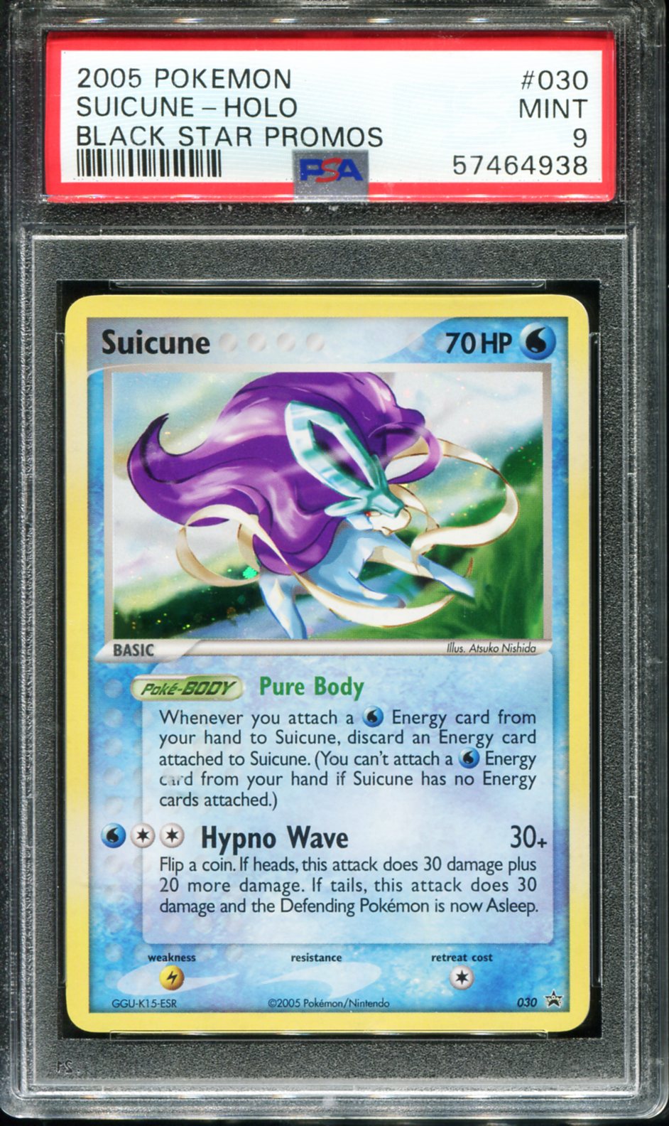 SUICUNE HOLO 030 PSA 9 BLACK STAR PROMOS POKEMON