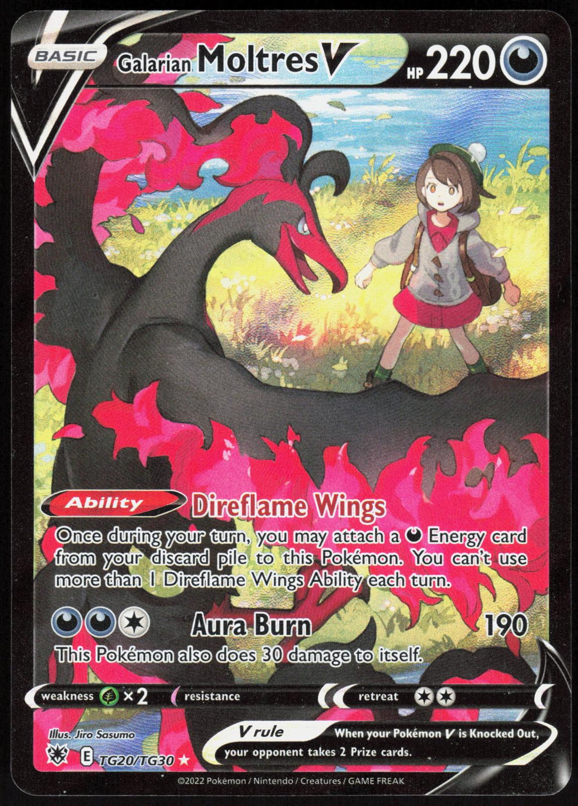 GALARIAN MOLTRES V TG20/TG30 ASTRAL RADIANCE TRAINER GALLERY POKEMON HOLO MP